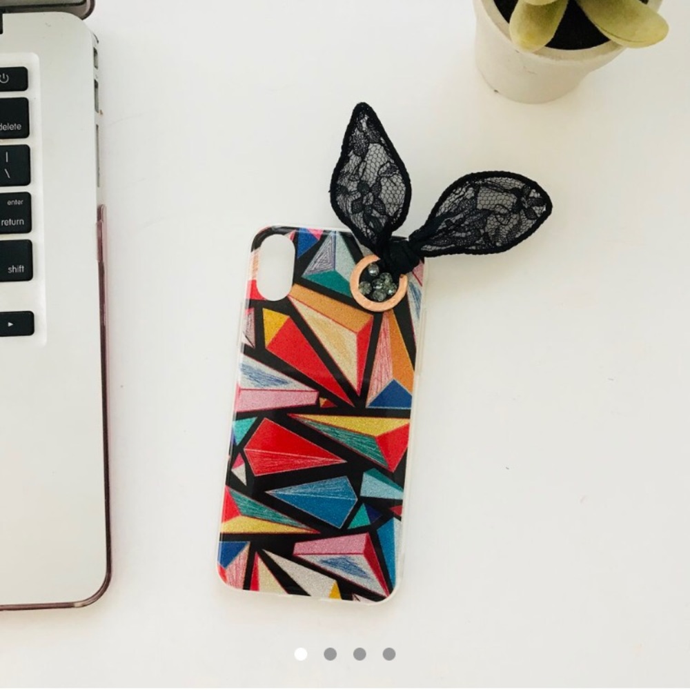 Colorful Iphone X XS Case with Bunny Ears